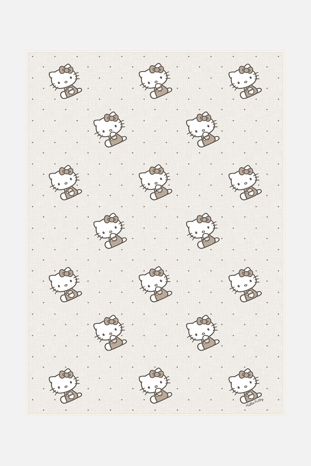 teppana-hello-kitty-polkadot-mandel-teppich-waschbarer-kinder-teppich-in-beige-n image 1