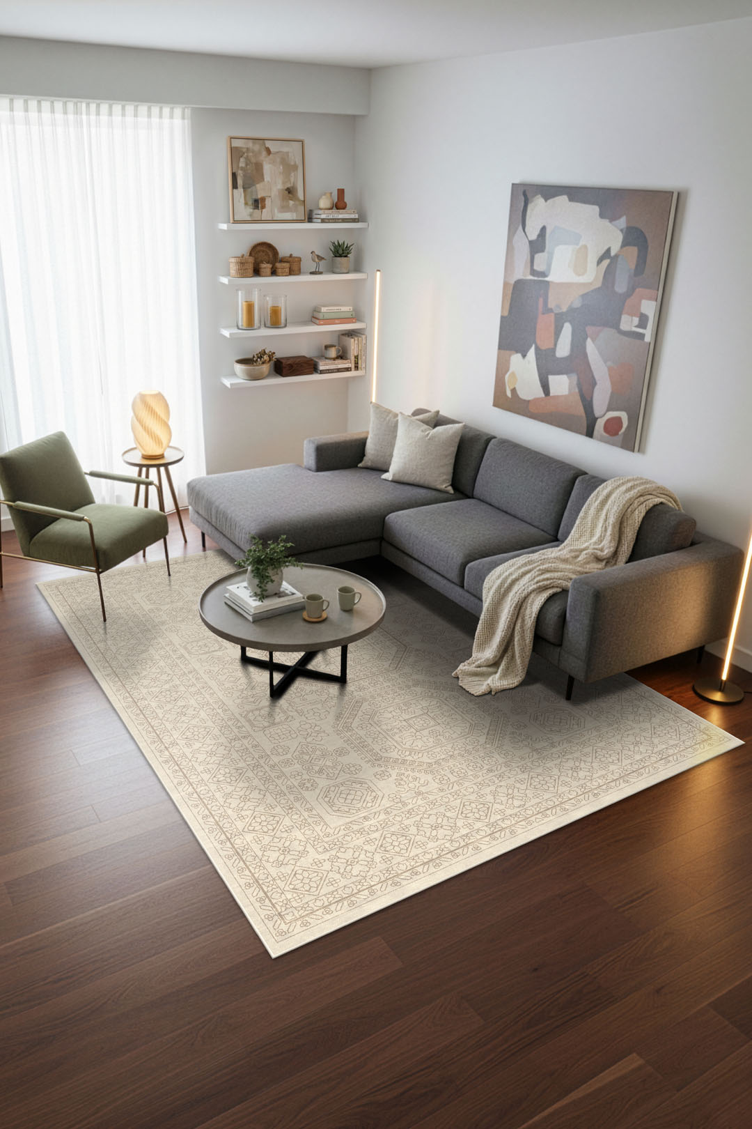 teppana-livia-creme-teppich-waschbar-mit-rutschmatte image 4