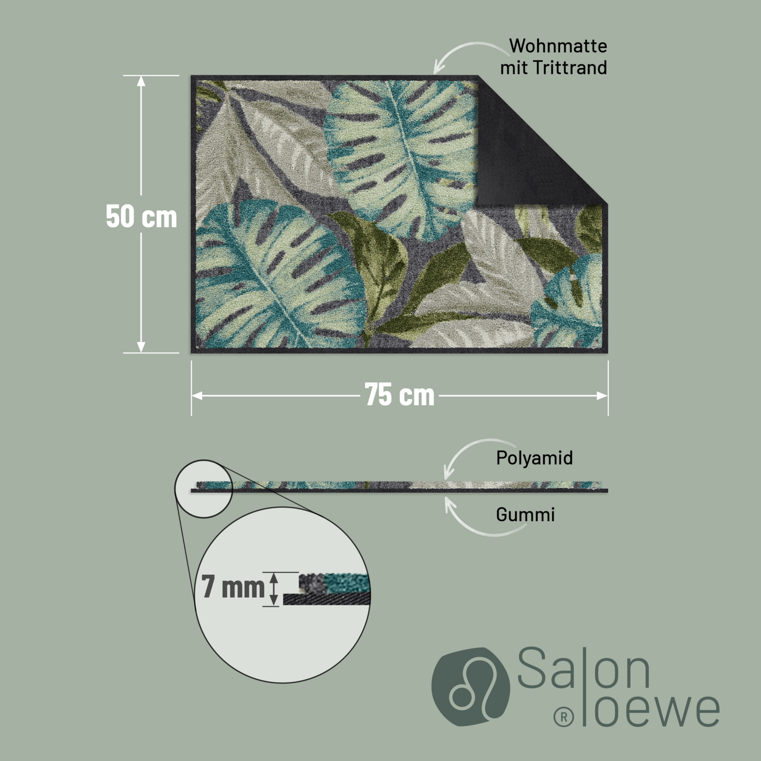 salonloewe-coco-anthrazit-eingangsmatte-50-x-75-cm-exotisches-bl-tterdesign-ruts image 4