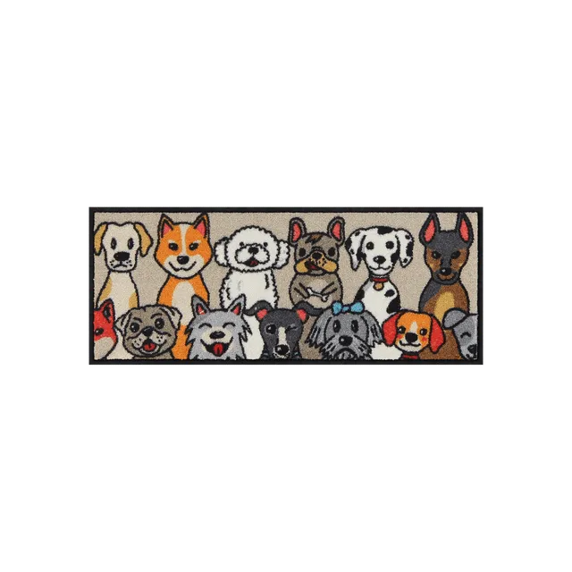 salonloewe-dog-people-eingangsmatte-30-x-75-cm-beige-waschbare-fu-matte-mit-hund image 1