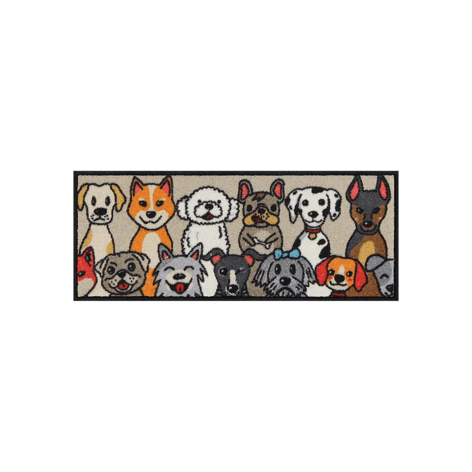 salonloewe-dog-people-eingangsmatte-30-x-75-cm-beige-waschbare-fu-matte-mit-hund image 1