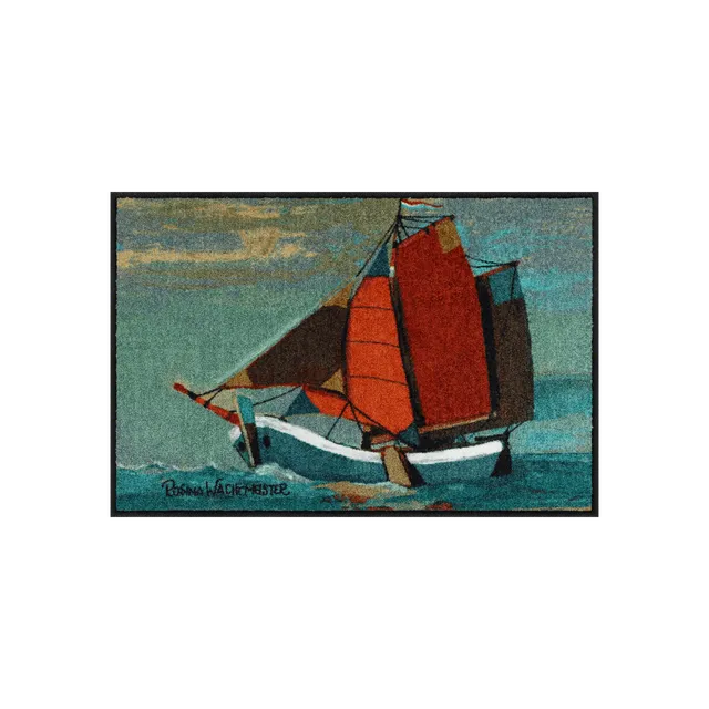 salonloewe-sail-away-eingangsmatte-50-x-75-cm-maritimes-segelboot-design-made-in image 1