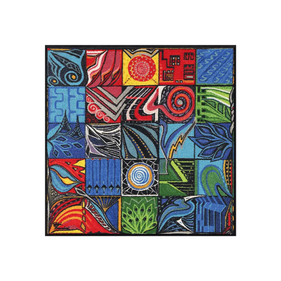 salonloewe-gemelli-teppich-85-x-85-cm-quadratische-designmatte-mit-kunstmotiv image 1