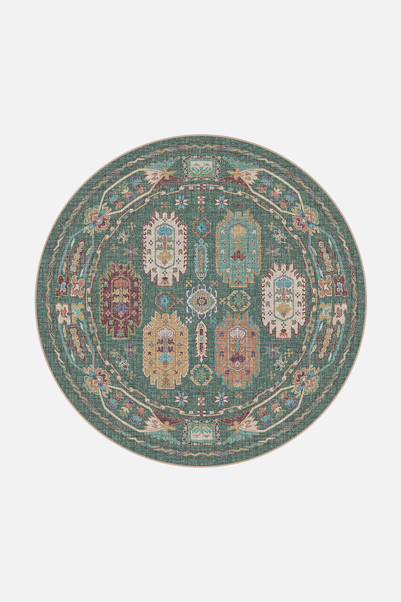 teppana-farah-malachit-teppich-waschbarer-indoor-teppich-geometrisches-boho-desi image 8