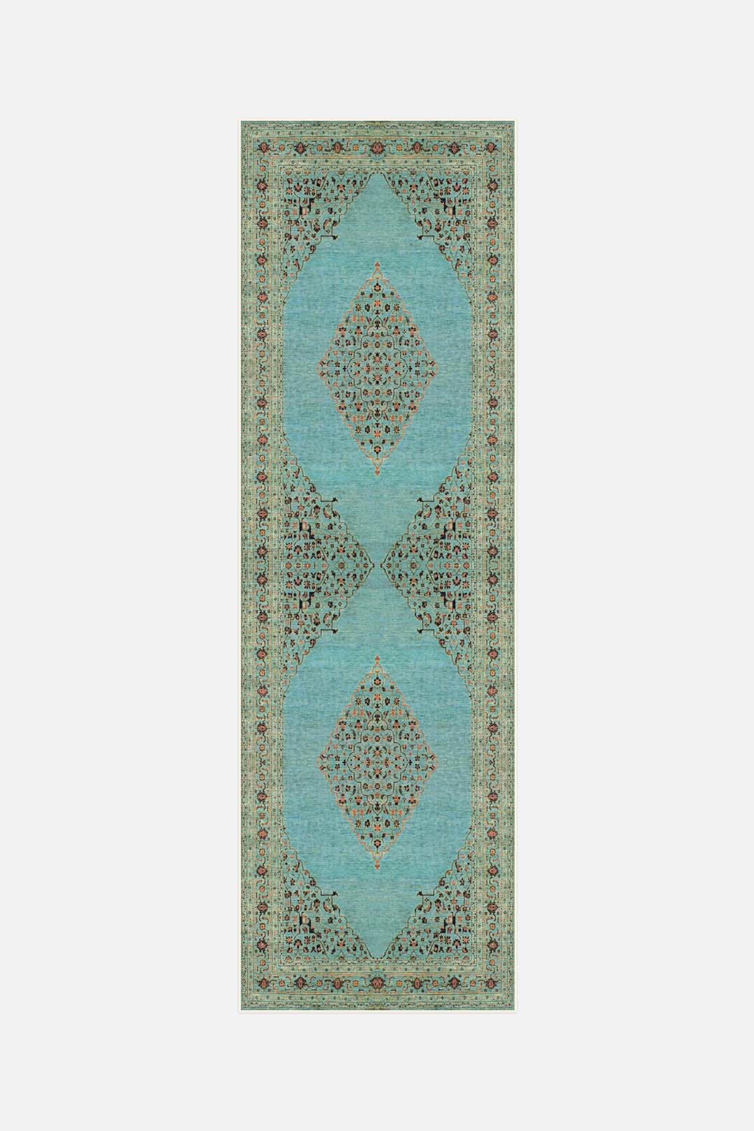 teppana-minu-moldavit-teppich-waschbarer-teppich-in-blau-gr-n-klassisches-design image 5