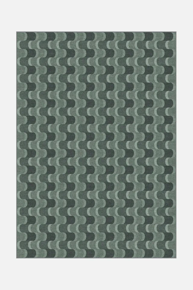 teppana-linea-waldgr-n-teppich-waschbarer-indoor-teppich-mit-geometrischem-desig image 1