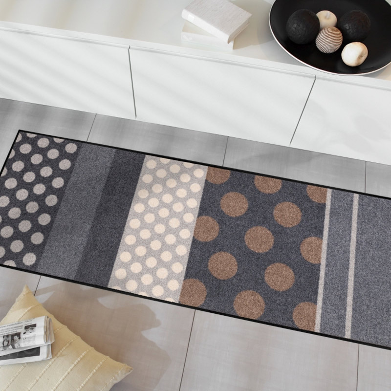 salonloewe-glamour-dots-grau-teppich-60-x-180-cm-waschbarer-l-ufer-mit-punktmust image 2