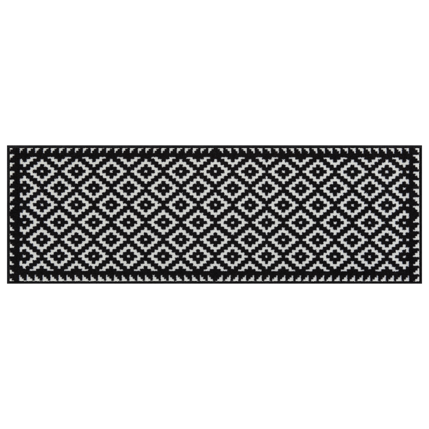 salonloewe-tabuk-black-white-teppich-60-x-180-cm-geometrisches-muster-waschbar image 1