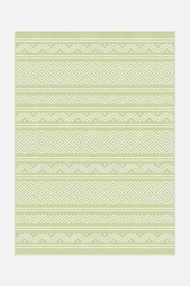 teppana-outdoor-aztek-gr-n-teppich-waschbar-inkl-rutschfester-matte image 1
