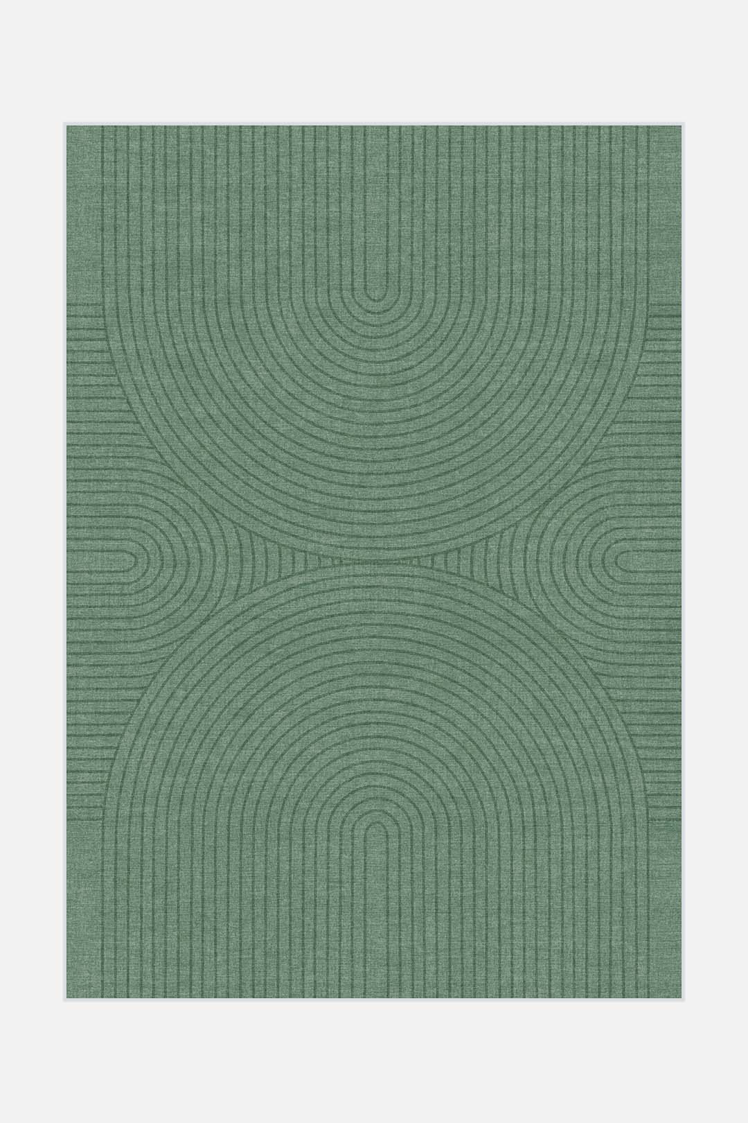 teppana-zen-gr-n-teppich-waschbarer-teppich-geometrisch image 1
