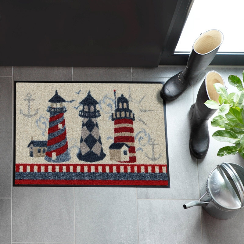 salonloewe-faro-eingangsmatte-50-x-75-cm-maritime-schmutzfangmatte-mit-leuchttur image 2