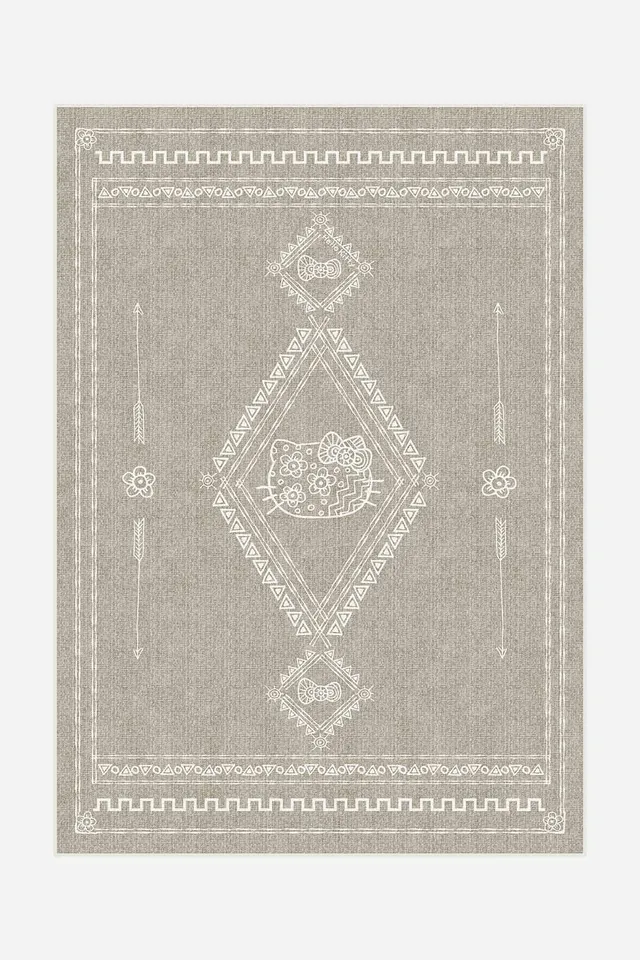 teppana-hello-kitty-tribal-taupe-teppich-waschbarer-kinder-indoor-teppich-in-tau image 1