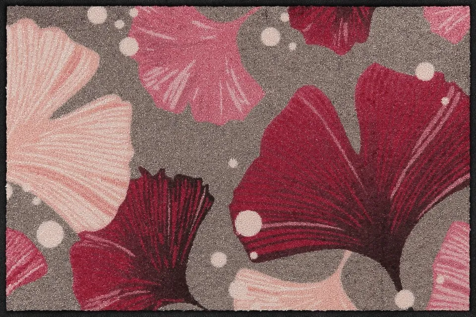 salonloewe-ginkgo-dance-rose-eingangsmatte-50-x-75-cm-schmutzfangmatte-mit-bl-te image 1
