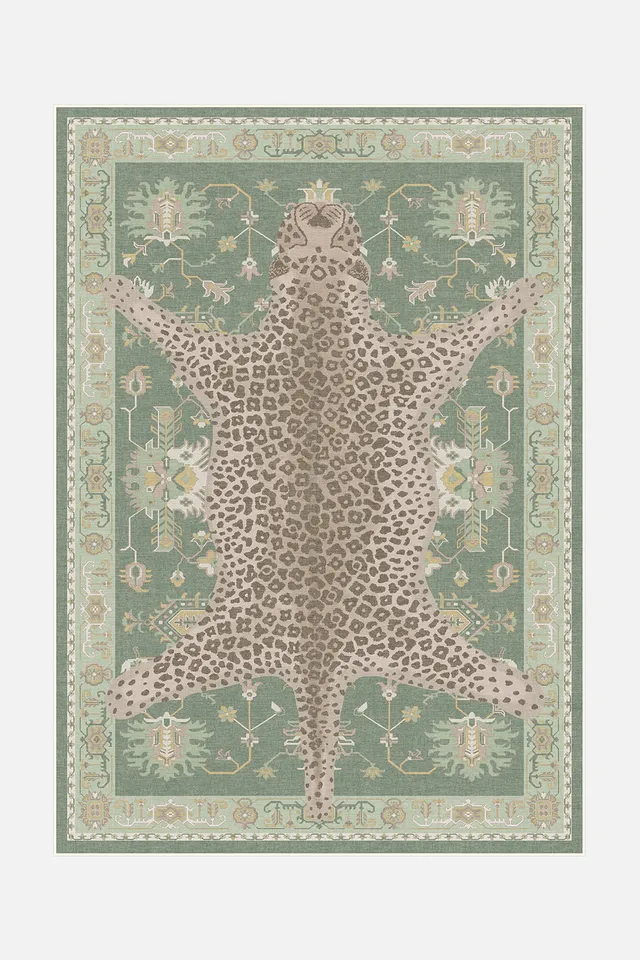 teppana-leopard-gr-n-teppich-weicher-indoor-teppich-mit-leopardenmuster-in-gr-n- image 1