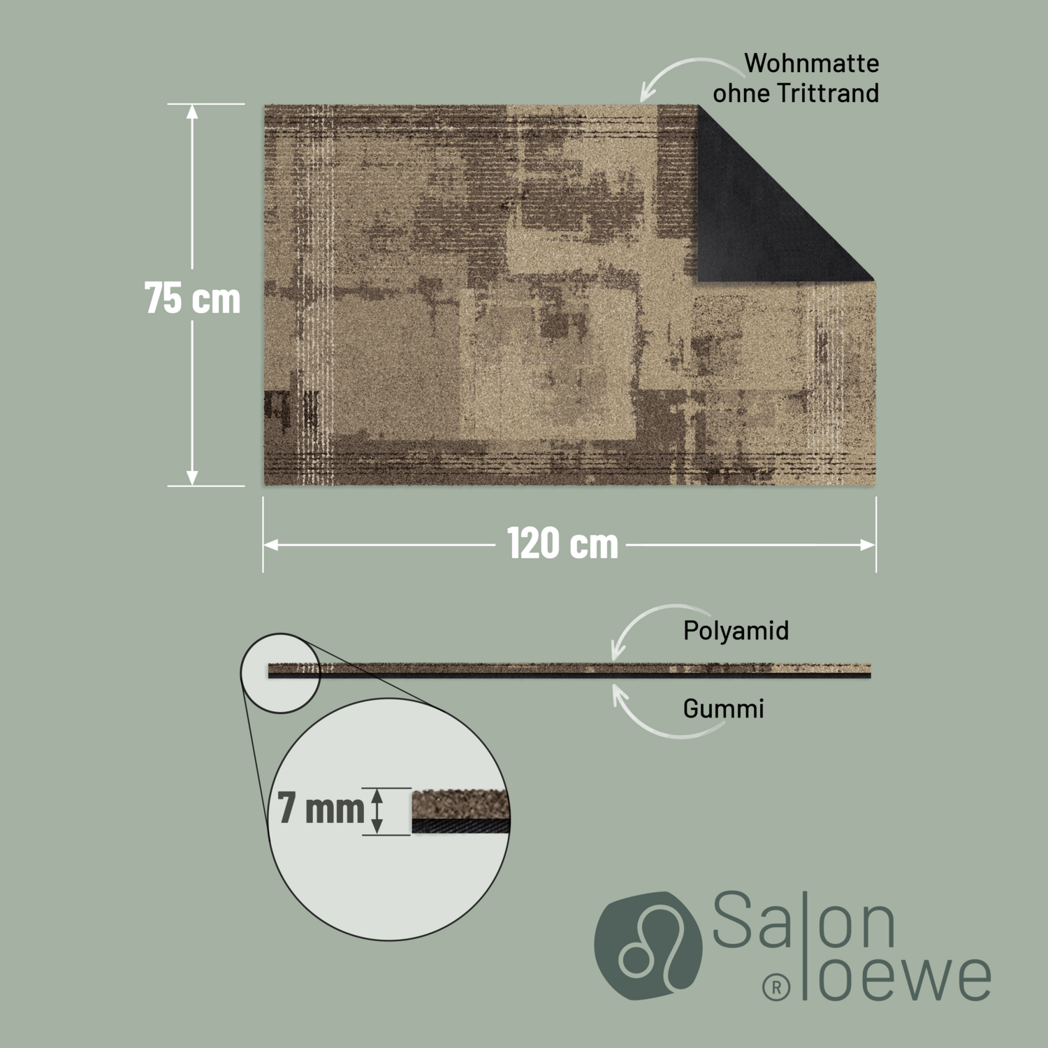 salonloewe-mojo-taupe-teppich-75-x-120-cm-waschbarer-l-ufer-mit-rutschfestem-gum image 4