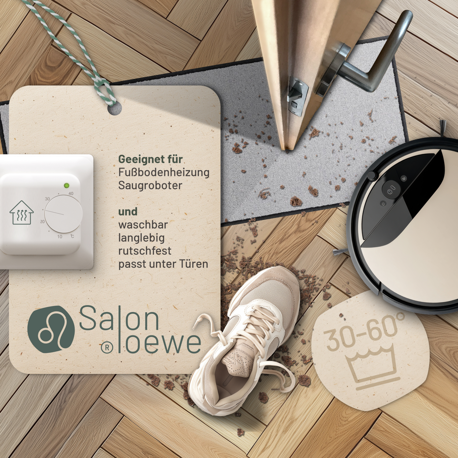 salonloewe-silbergrau-halbrund-fu-matte-40-x-100-cm-rutschfeste-schmutzfangmatte image 2