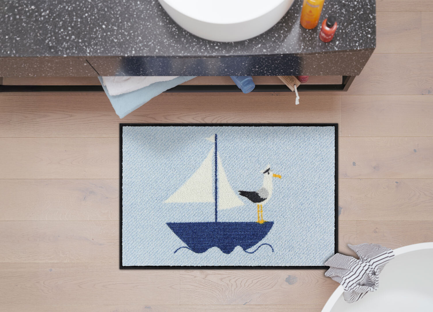 salonloewe-captain-jonas-eingangsmatte-50-x-75-cm-maritime-fu-matte-mit-segelboo image 2