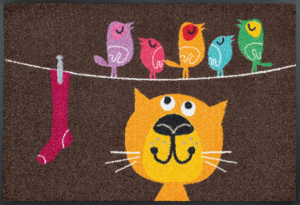 wash-dry-fu-matte-birds-on-wire-50x75-cm-waschbare-sauberlaufmatte-f-r-den-innen image 1