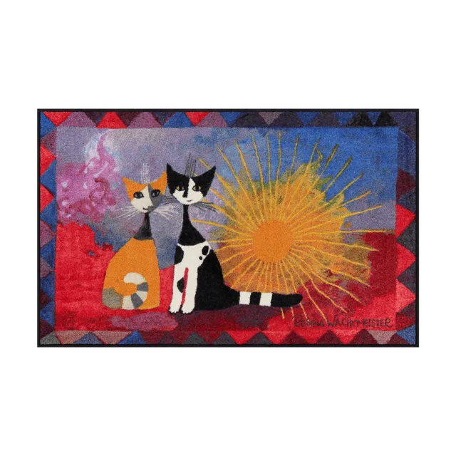 salonloewe-noi-due-teppich-75-x-120-cm-k-nstlerischer-waschteppich-mit-katzenmot image 1