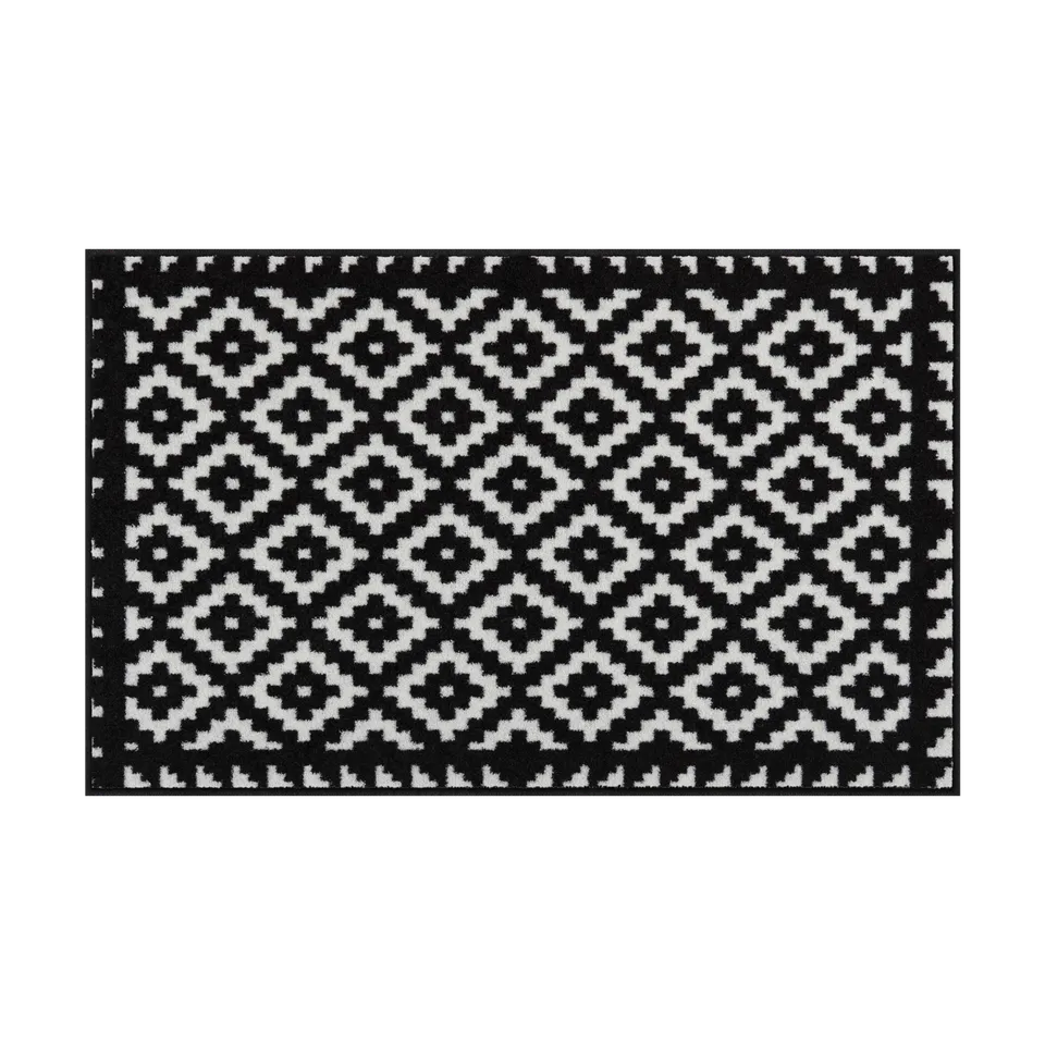 salonloewe-tabuk-black-white-teppich-75-x-120-cm-geometrische-fu-matte-aus-polya image 1