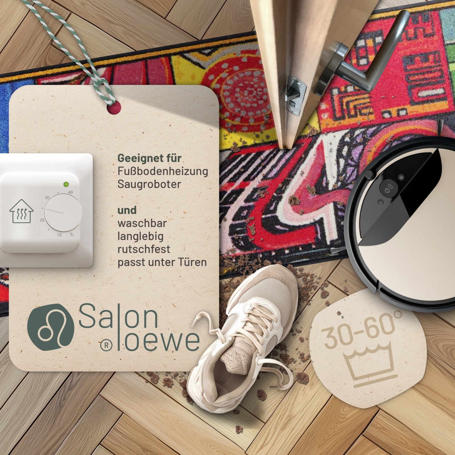 salonloewe-gemelli-teppich-60-x-240-cm-waschbarer-xl-l-ufer-mit-rutschfestem-gum image 2