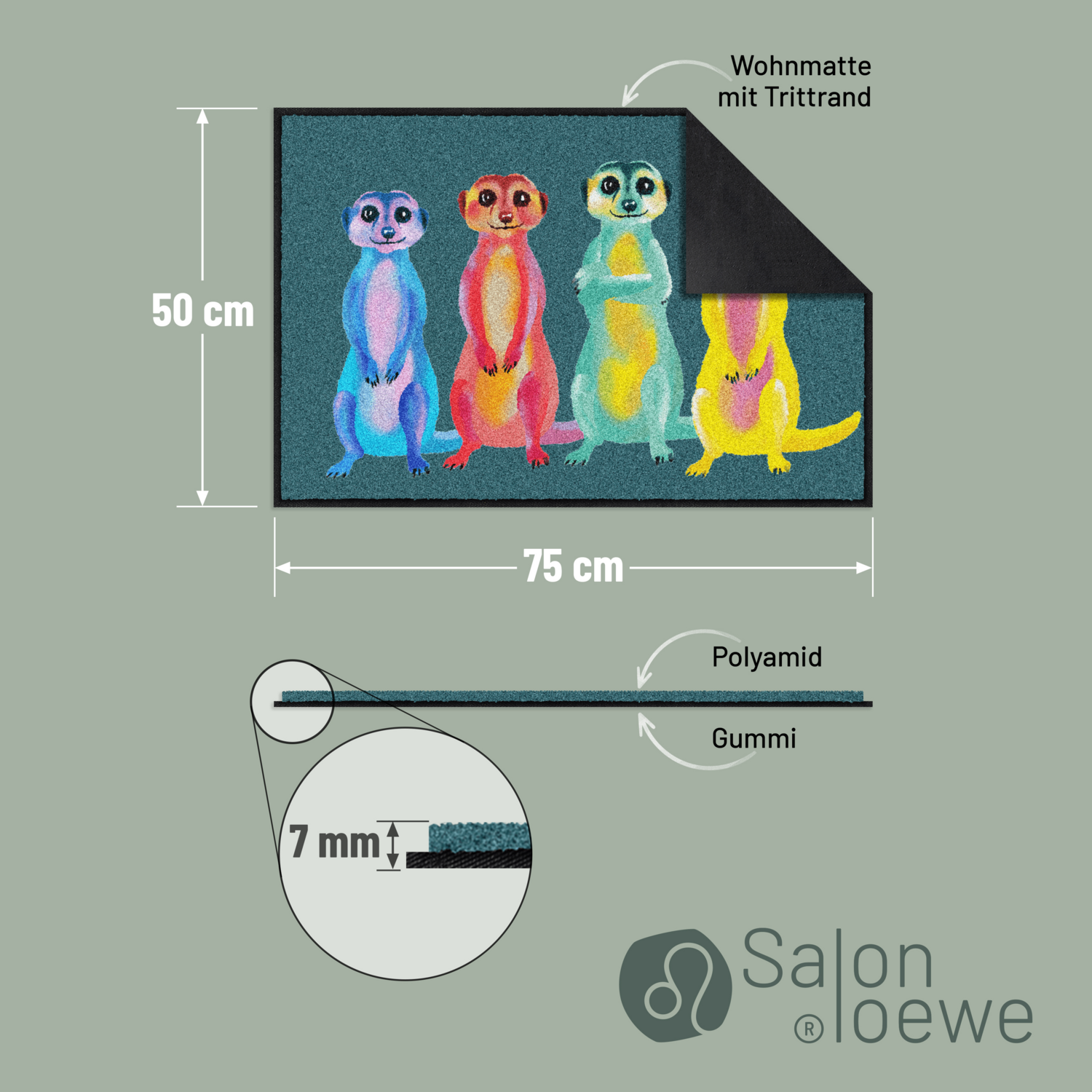 salonloewe-rainbow-meerkats-eingangsmatte-50-x-75-cm-waschbare-fu-matte-mit-erdm image 4