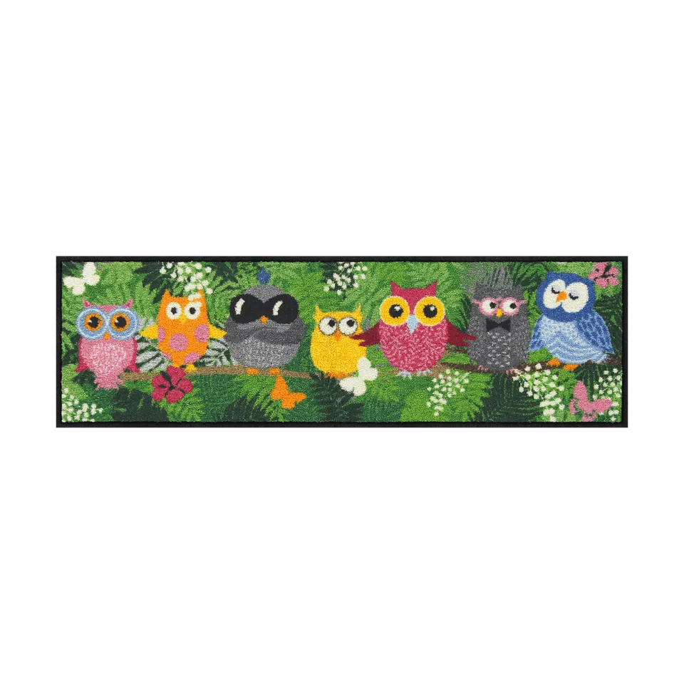 salonloewe-dschungeleulen-eingangsmatte-30-x-100-cm-eulenmotiv-waschbar-rutschfe image 1