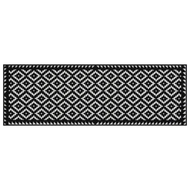 salonloewe-tabuk-black-white-teppich-60-x-180-cm-geometrisches-muster-waschbar image 1