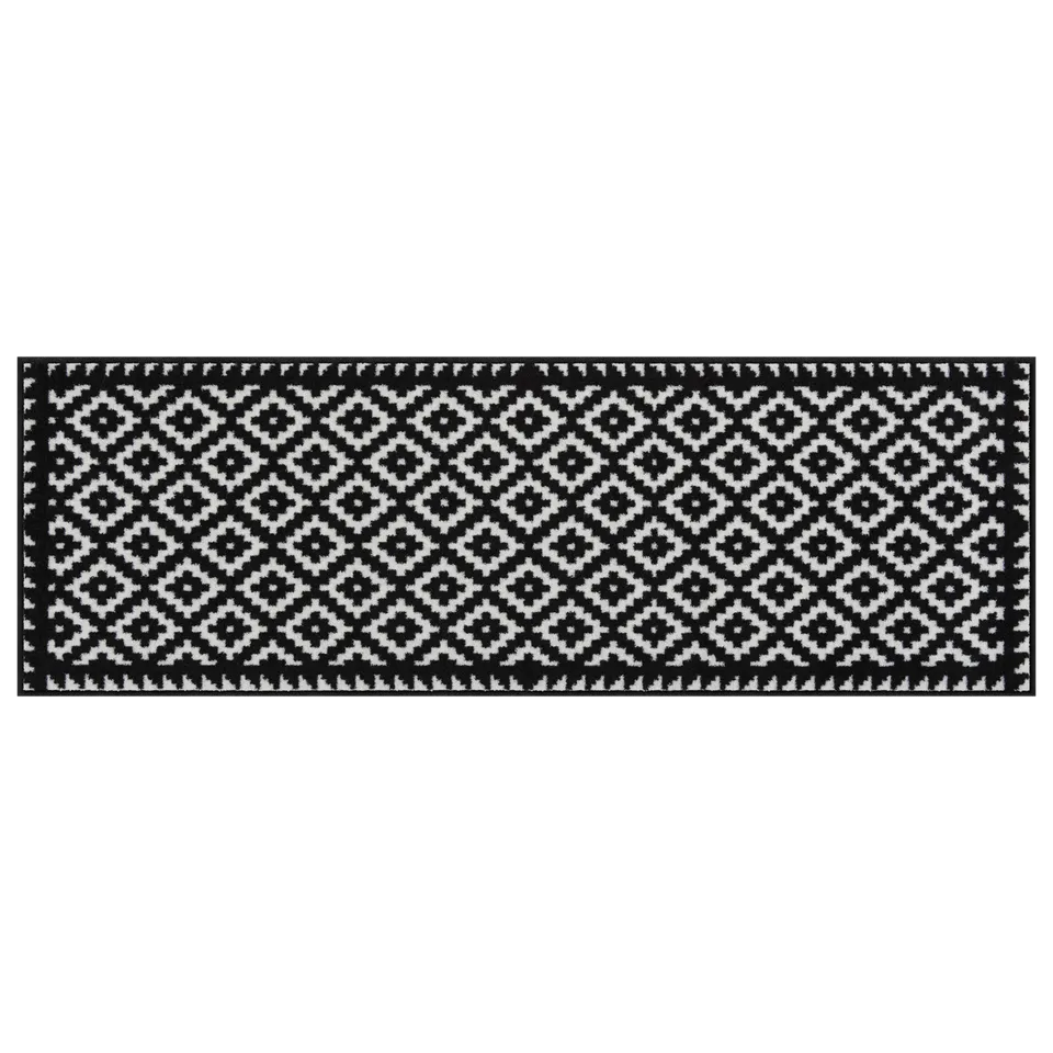 salonloewe-tabuk-black-white-teppich-60-x-180-cm-geometrisches-muster-waschbar image 1