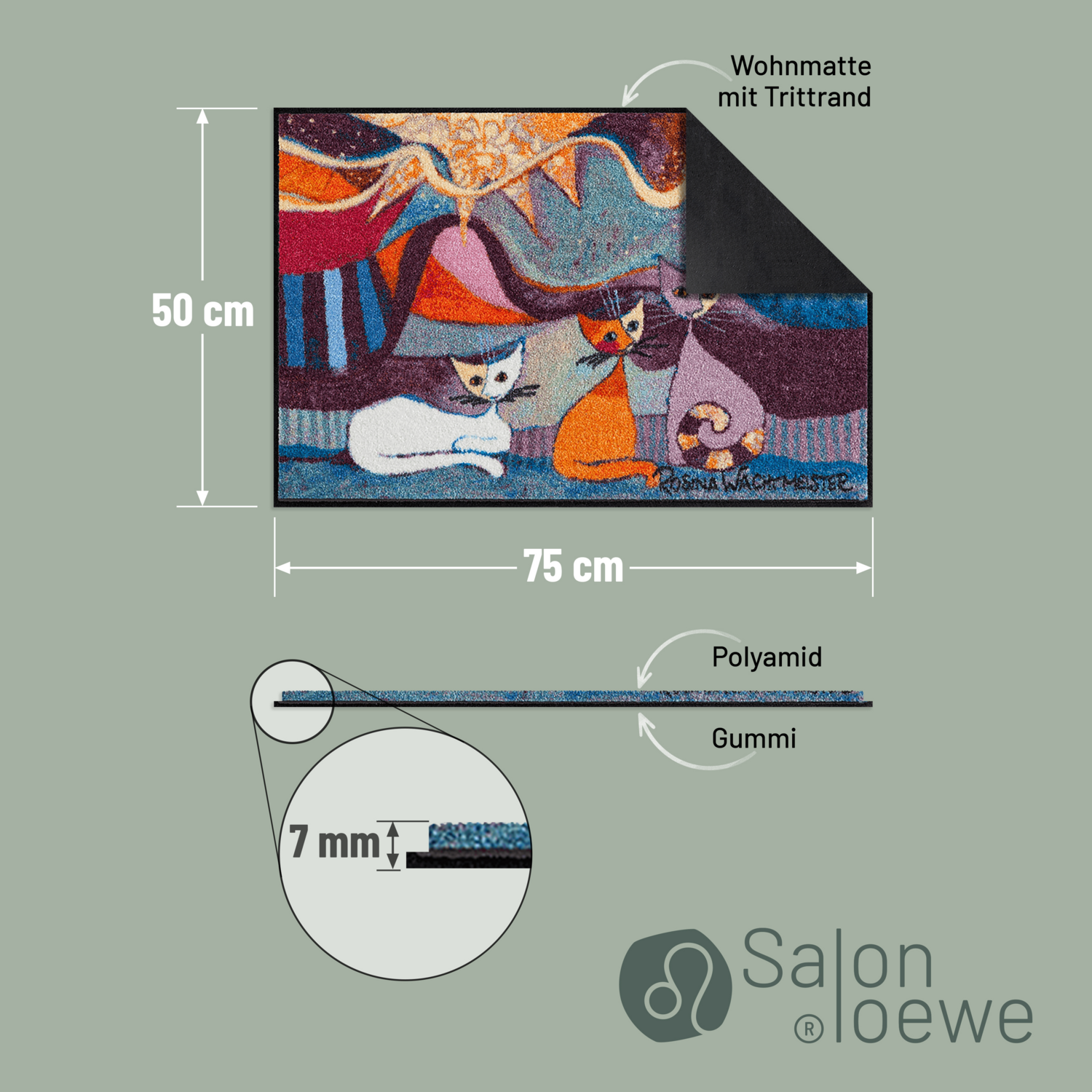 salonloewe-le-onde-eingangsmatte-50-x-75-cm-waschbare-fu-matte-mit-katzenmotiv-n image 4