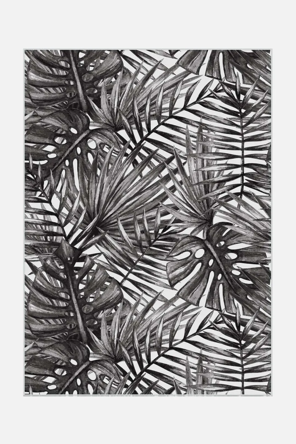 teppana-outdoor-palme-stein-teppich-waschbarer-outdoor-indoor-teppich-grau-silbe image 1