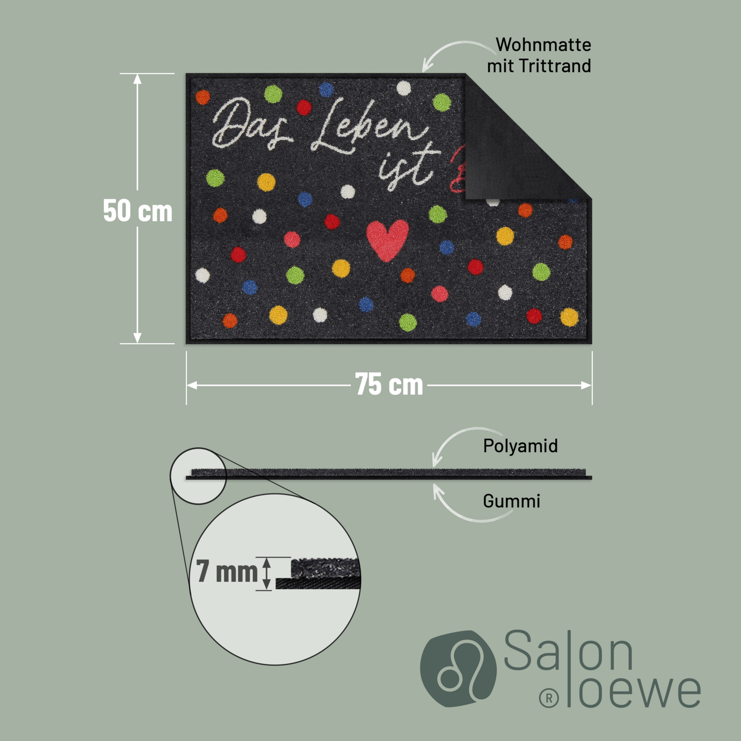 salonloewe-buntes-leben-eingangsmatte-50-x-75-cm-bunte-schmutzfangmatte-mit-herz image 4