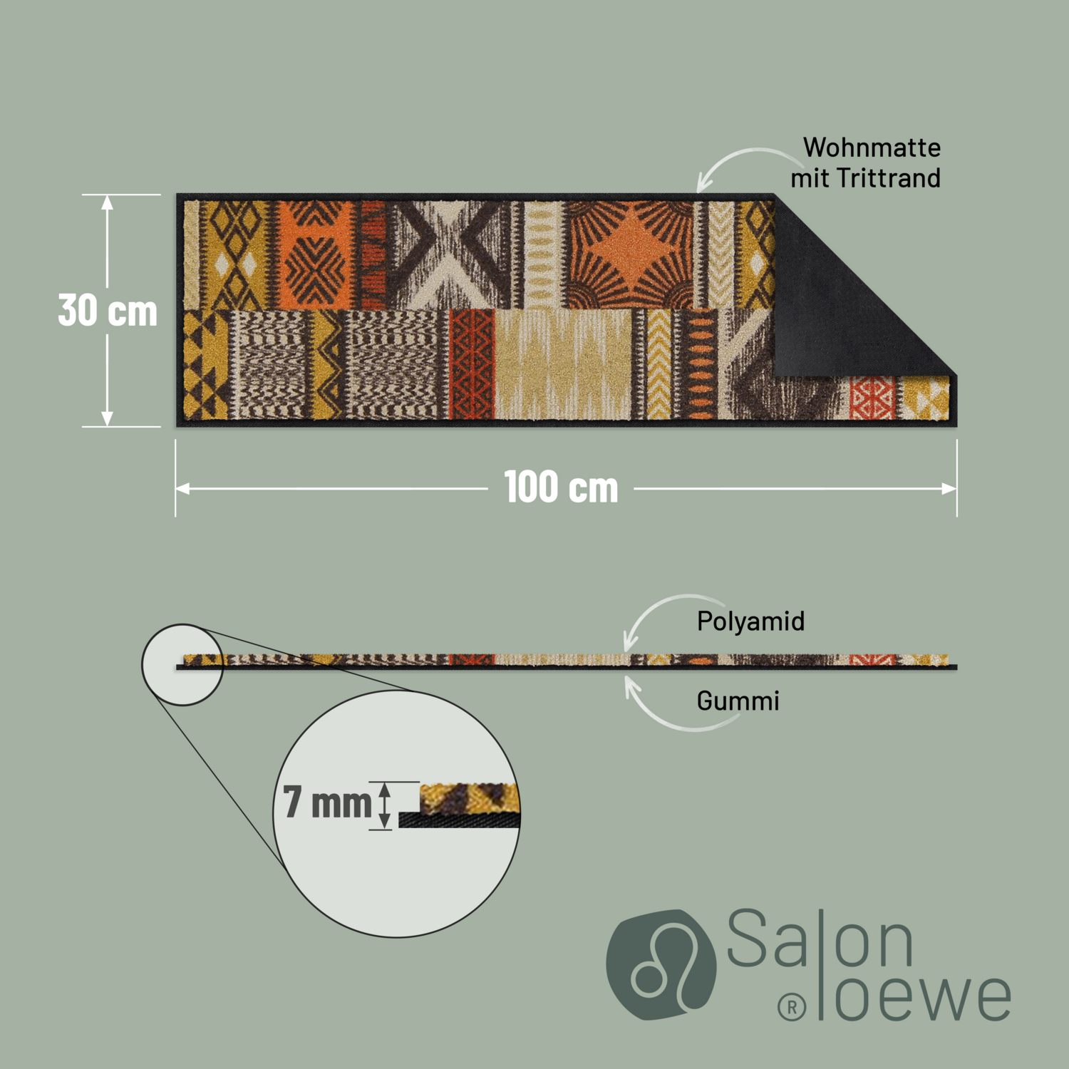salonloewe-ethno-patch-teppich-30-x-100-cm-exotischer-l-ufer-mit-geometrischem-m image 4