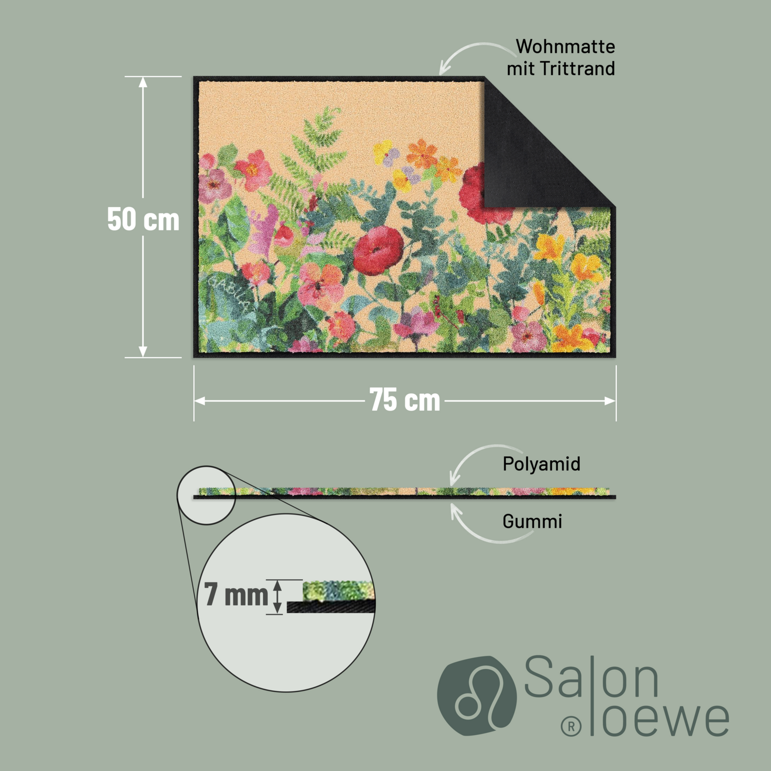 salonloewe-golden-hour-eingangsmatte-50-x-75-cm-floral-polyamid-waschbar image 4