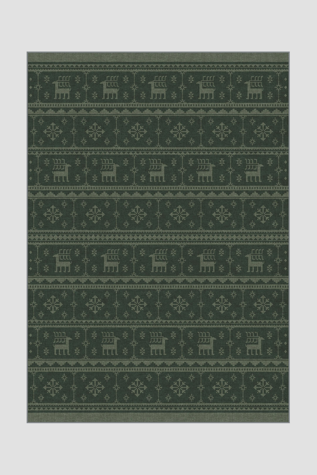 teppana-rentiere-tannengr-n-teppich-waschbarer-indoor-teppich-mit-rentier-und-ta image 1
