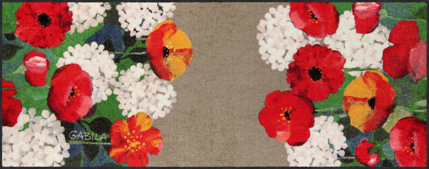 salonloewe-gabilas-fiori-l-ufer-eingangsmatte-75-x-190-cm-blumenmotiv-in-rot-gel image 1