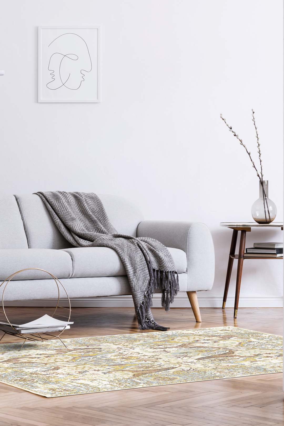 teppana-mona-oliv-teppich-waschbarer-teppich-im-boho-design-mit-oliv-und-blaut-n image 4