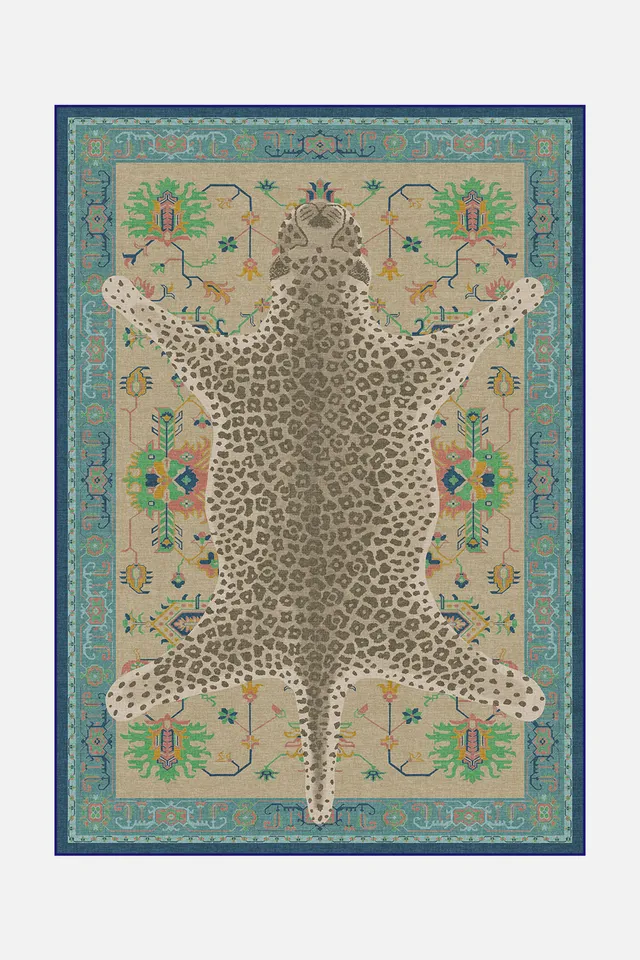 teppana-leopard-bunt-teppich-waschbarer-indoor-teppich-im-mehrfarbigen-leoparden image 1