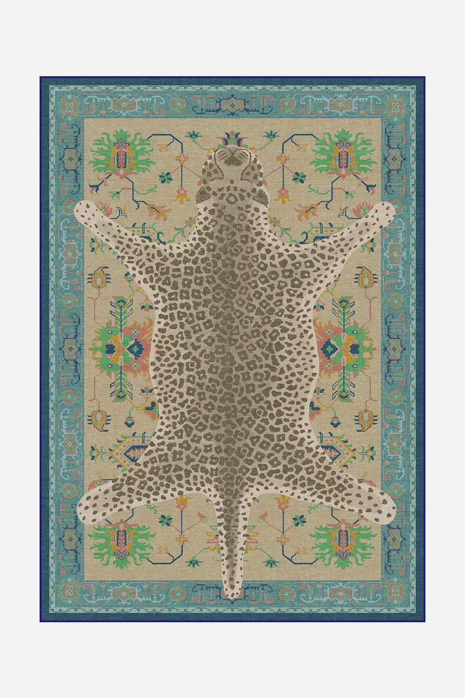 teppana-leopard-bunt-teppich-waschbarer-indoor-teppich-im-mehrfarbigen-leoparden image 1