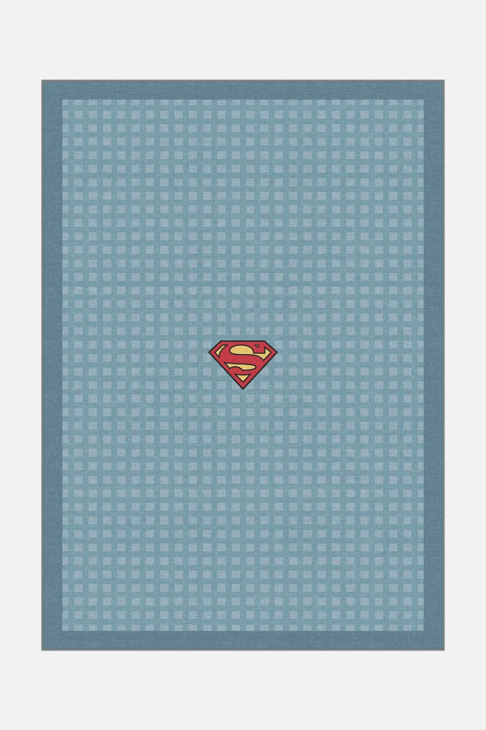teppana-superman-gitter-blau-waschbarer-kinder-teppich image 1