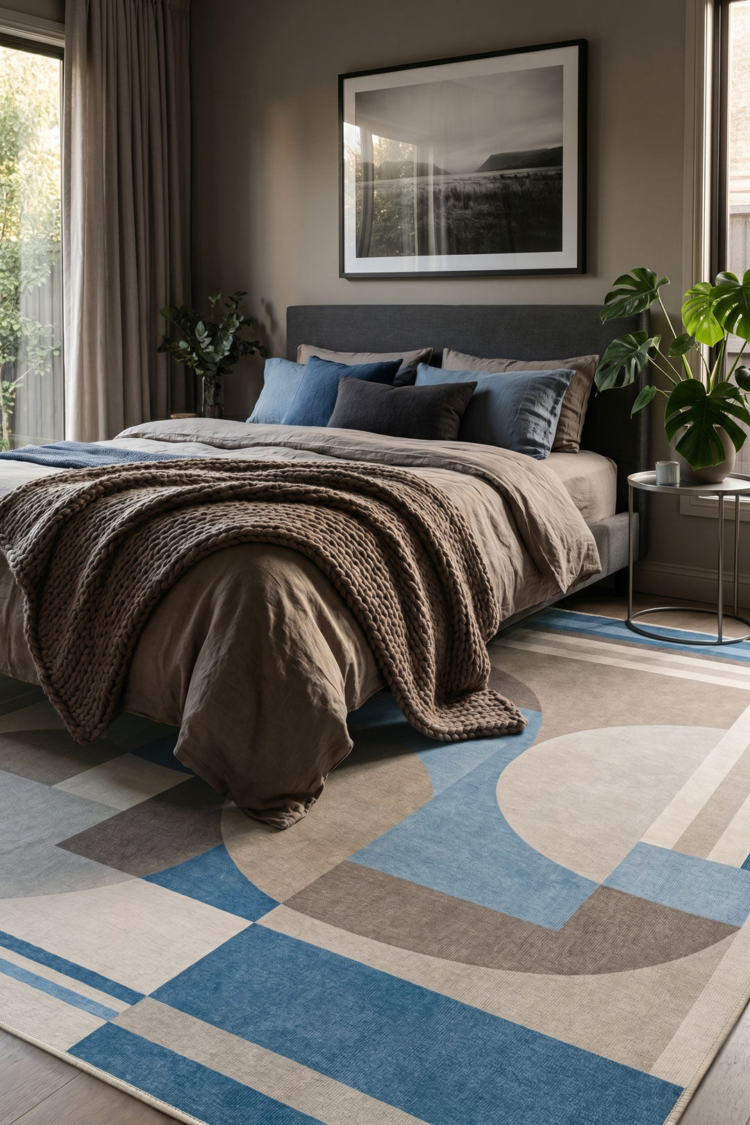 teppana-svea-lagune-teppich-waschbarer-indoor-teppich-beige-natur-blau-geometris image 4
