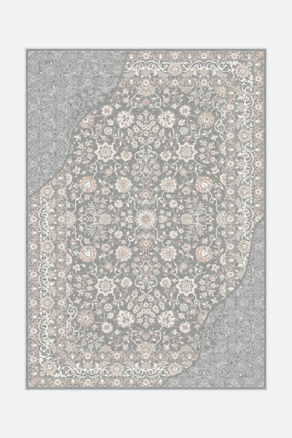 teppana-finja-hellgrau-teppich-waschbarer-designer-teppich-hellgrau-grau-silber- image 1