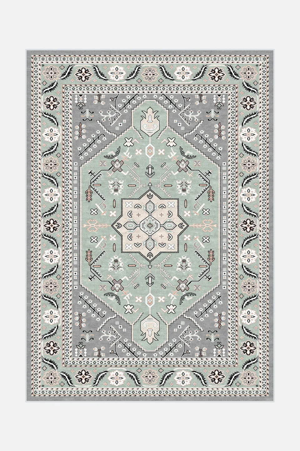 teppana-celina-mint-teppich-waschbarer-marokkanisch-teppich image 1