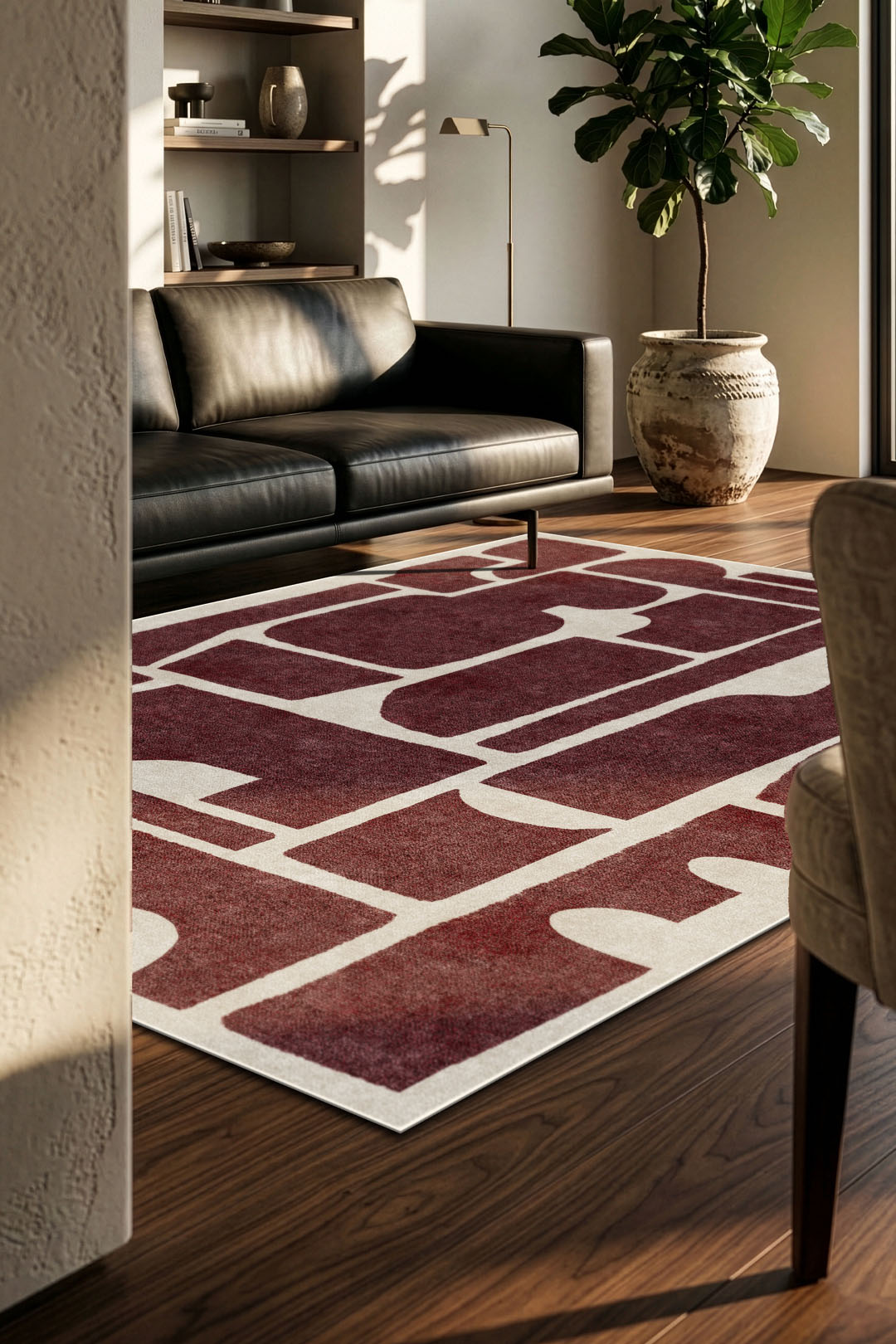 teppana-tilda-bordeauxrot-teppich-waschbarer-indoor-teppich image 4
