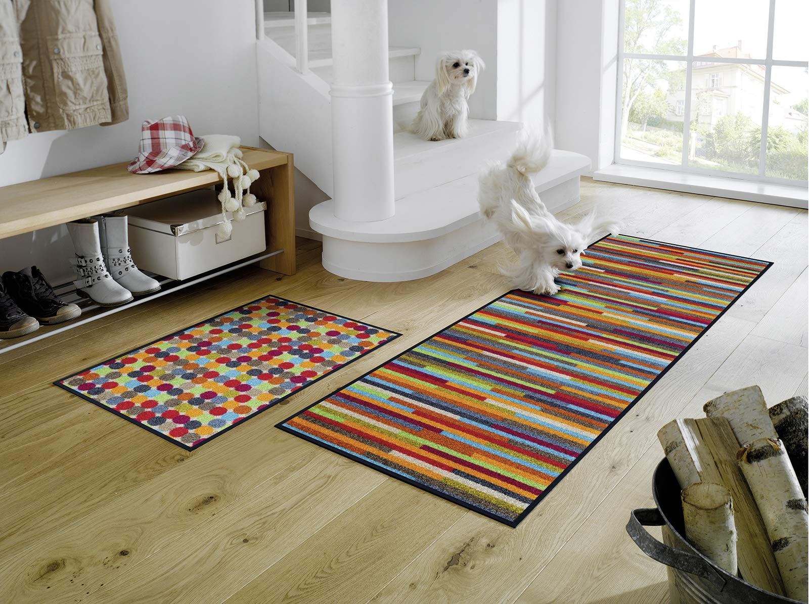 wash-dry-fu-matte-mikado-dots-50x75-cm-waschbare-sauberlaufmatte-f-r-innen-und-b image 2