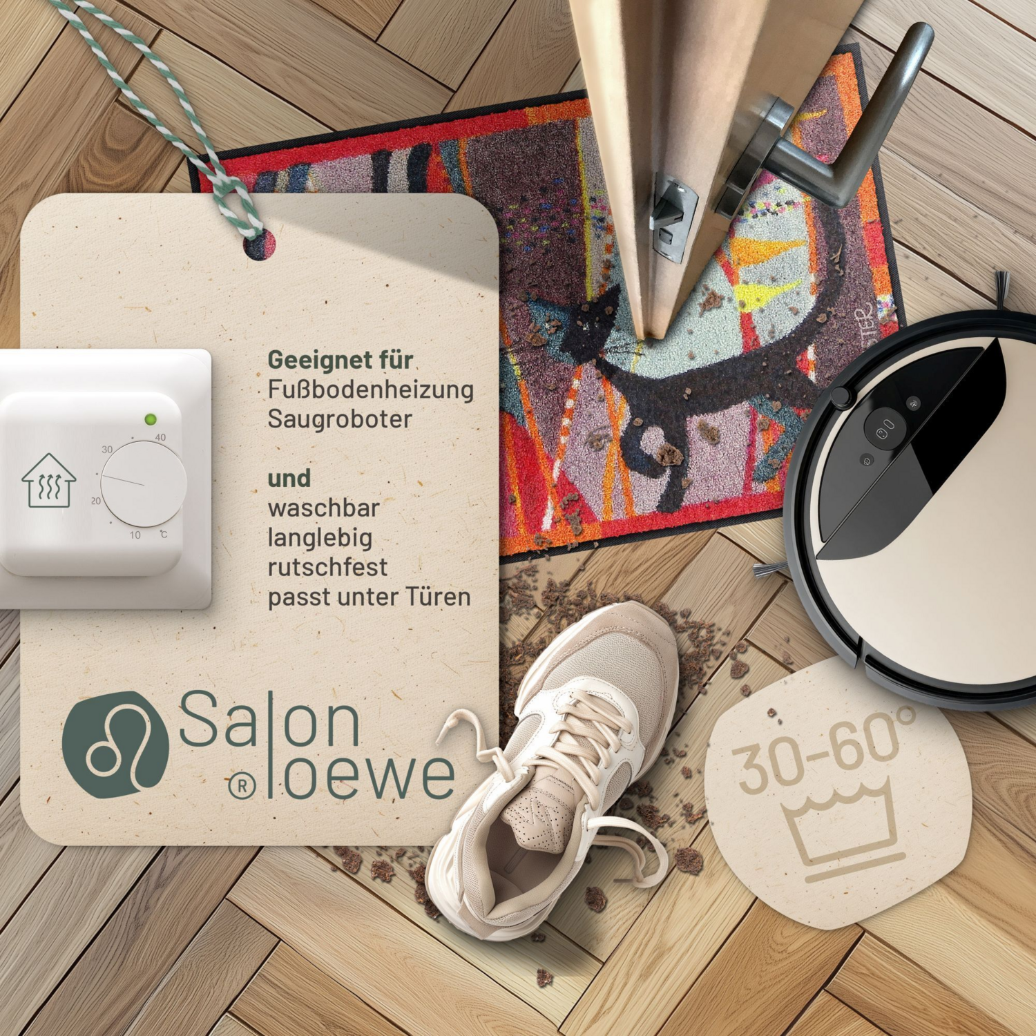 salonloewe-sottosopra-eingangsmatte-50-x-75-cm-waschbare-schmutzfangmatte-mit-ru image 2