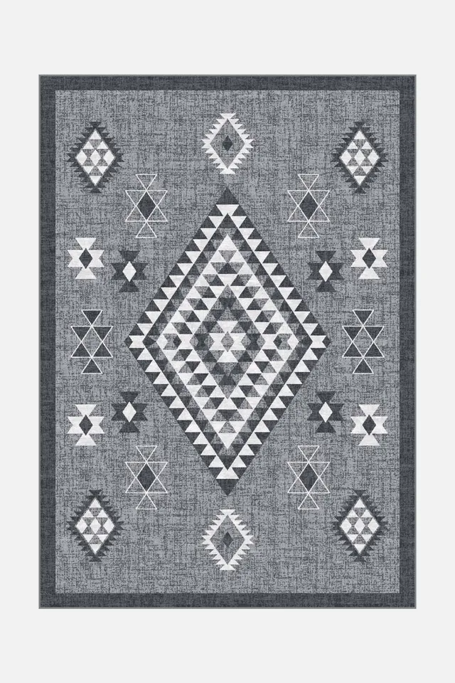 teppana-vera-kiesel-teppich-waschbarer-indoor-teppich-in-grau-silber-mit-dunkelg image 1