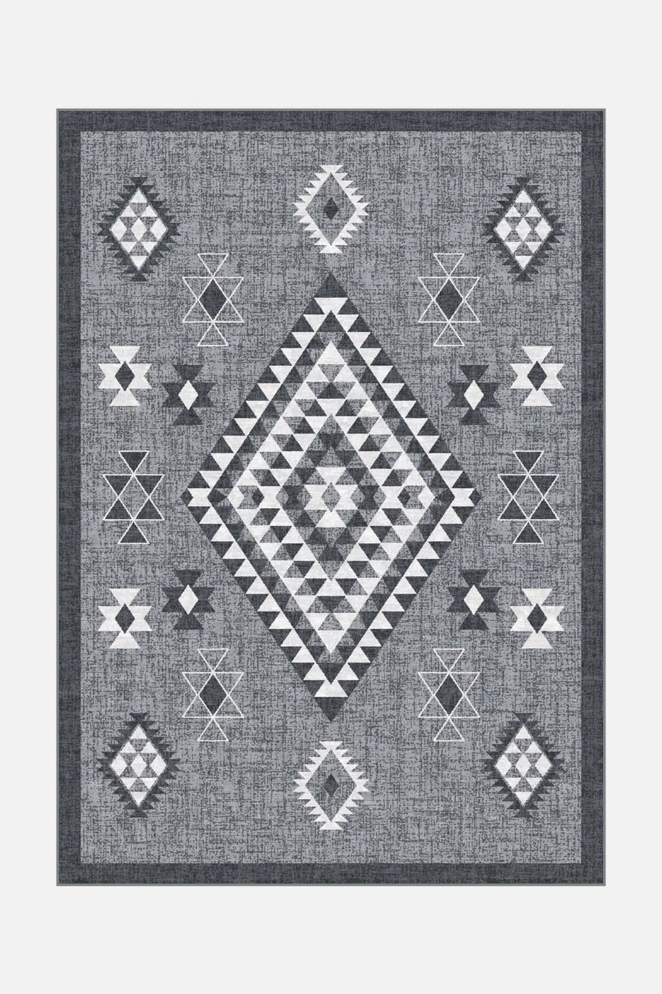 teppana-vera-kiesel-teppich-waschbarer-indoor-teppich-in-grau-silber-mit-dunkelg image 1