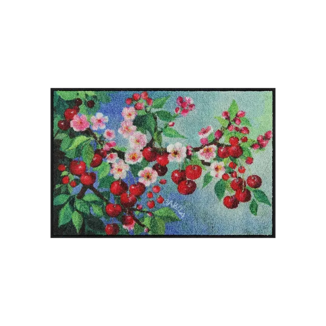 salonloewe-cherry-dream-eingangsmatte-50-x-75-cm-schmutzfangmatte-mit-kirschmoti image 1
