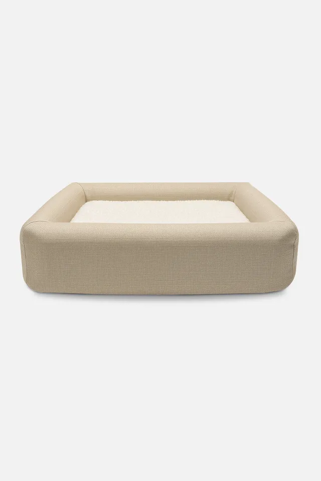 teppana-orthop-disches-hundebett-pure-beige-premium-memory-foam-hundebett-mit-wa image 1